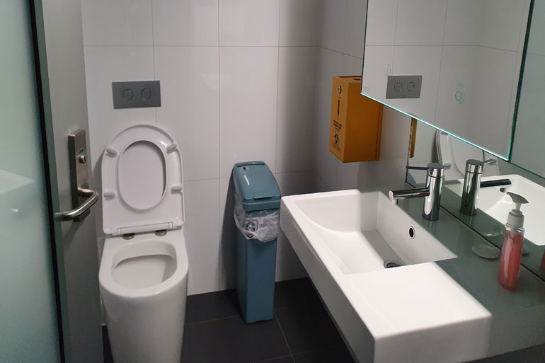 Toilet and hand basin