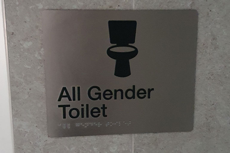 all gender toilet sign